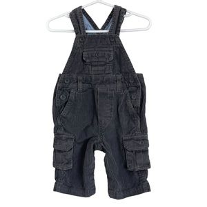 Baby Gap Gray Corduroy Bib Overalls Snap Crotch Baby 3-6 months